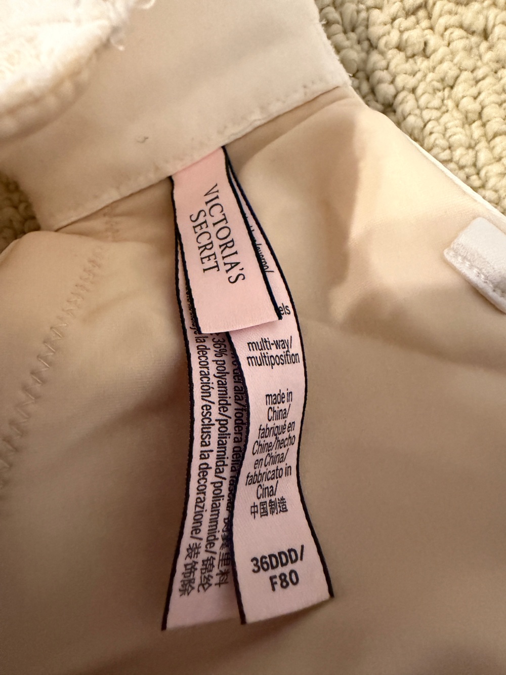 Victoria's Secret Cream Lace Strapless Bustier Bra - Picture 3 of 3
